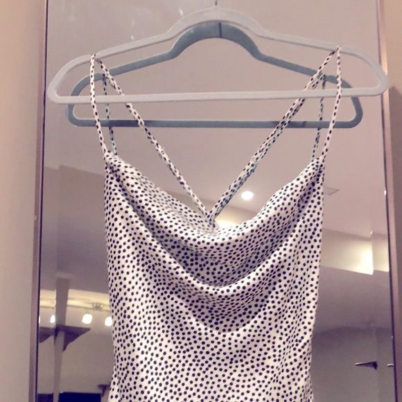 Drape Front Polka Dot Mini Dress - Picture 2 of 4